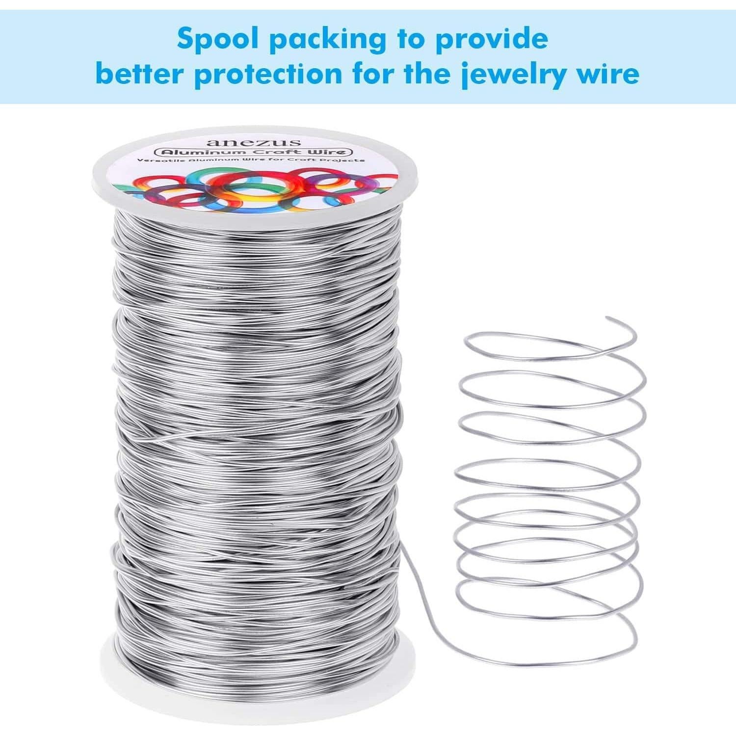 Alambre de Manualidades Anezus 165m 1mm Plata para Joyería