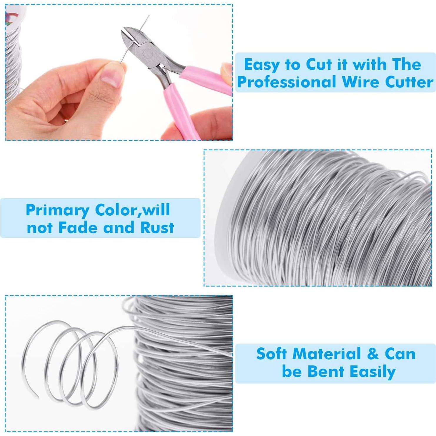 Alambre de Manualidades Anezus 165m 1mm Plata para Joyería