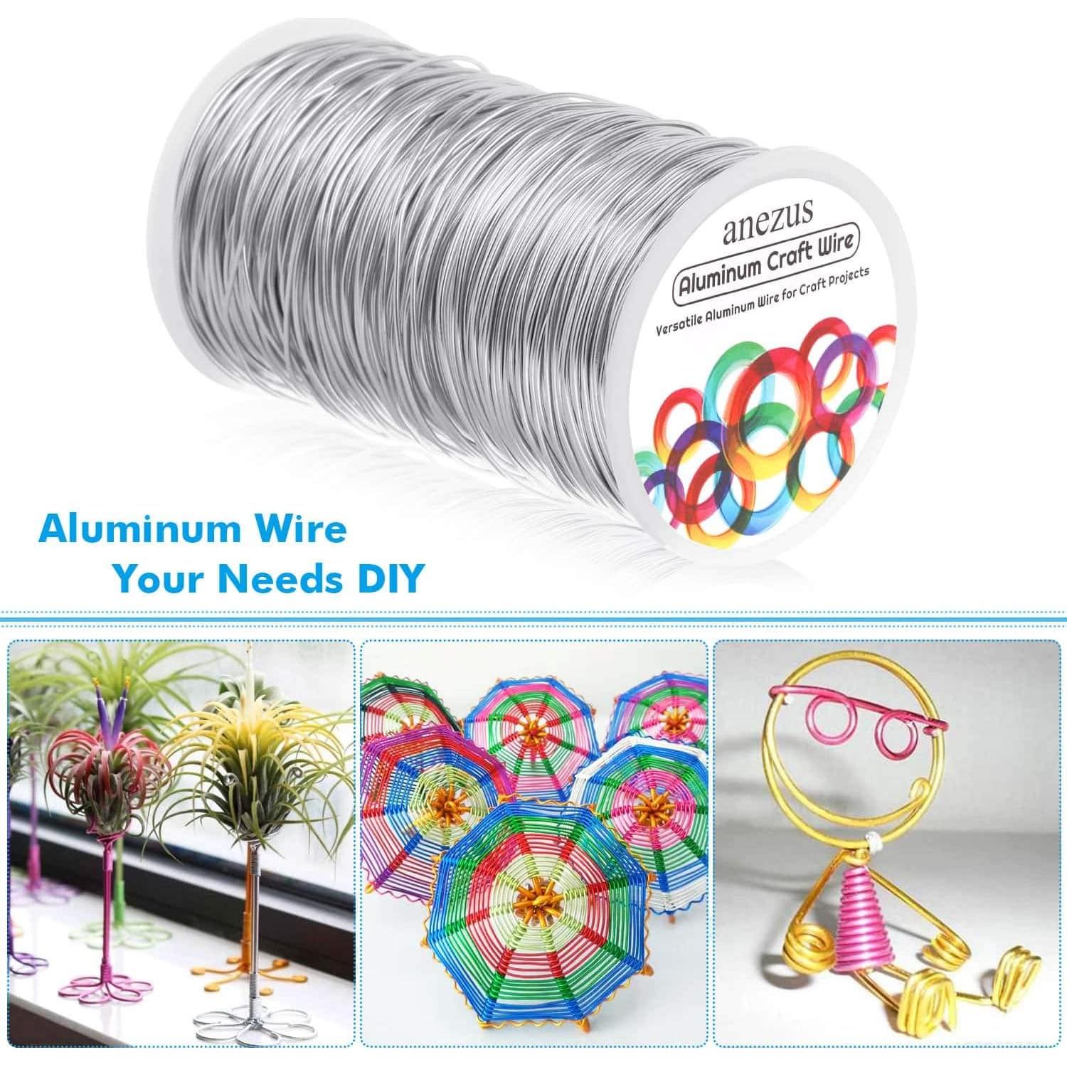 Alambre de Manualidades Anezus 165m 1mm Plata para Joyería