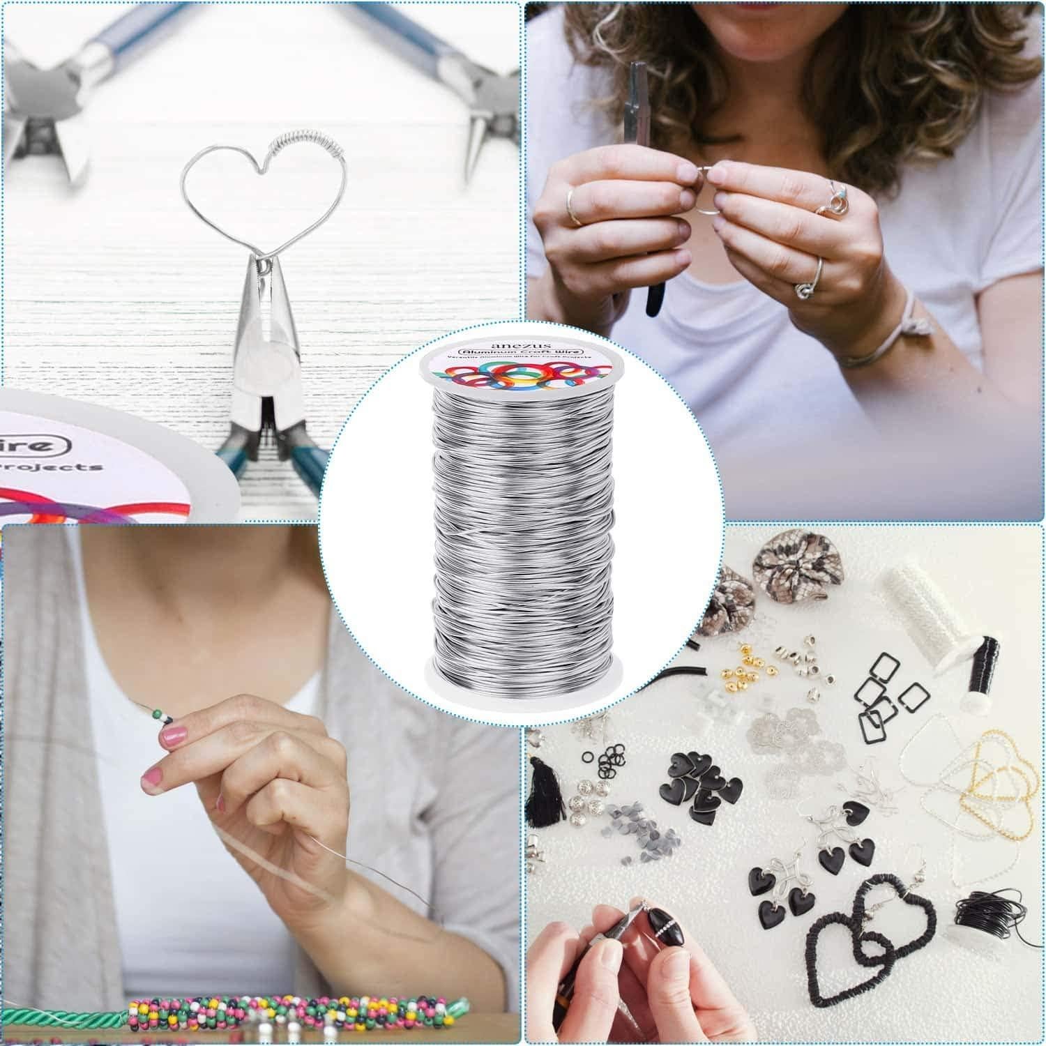 Alambre de Manualidades Anezus 165m 1mm Plata para Joyería