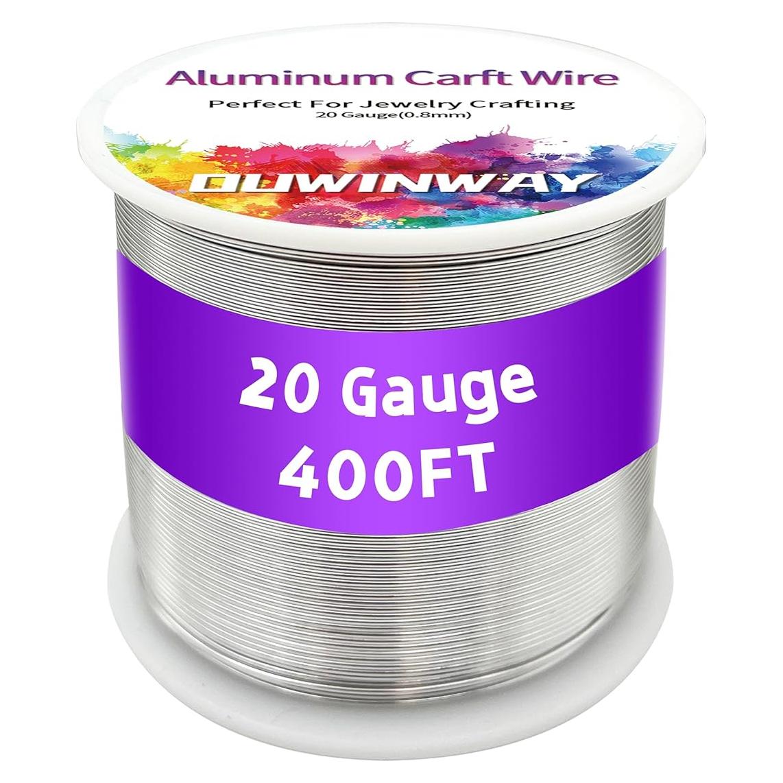 Alambre de Aluminio Plateado 20 Gauge 122 Metros para Manualidades