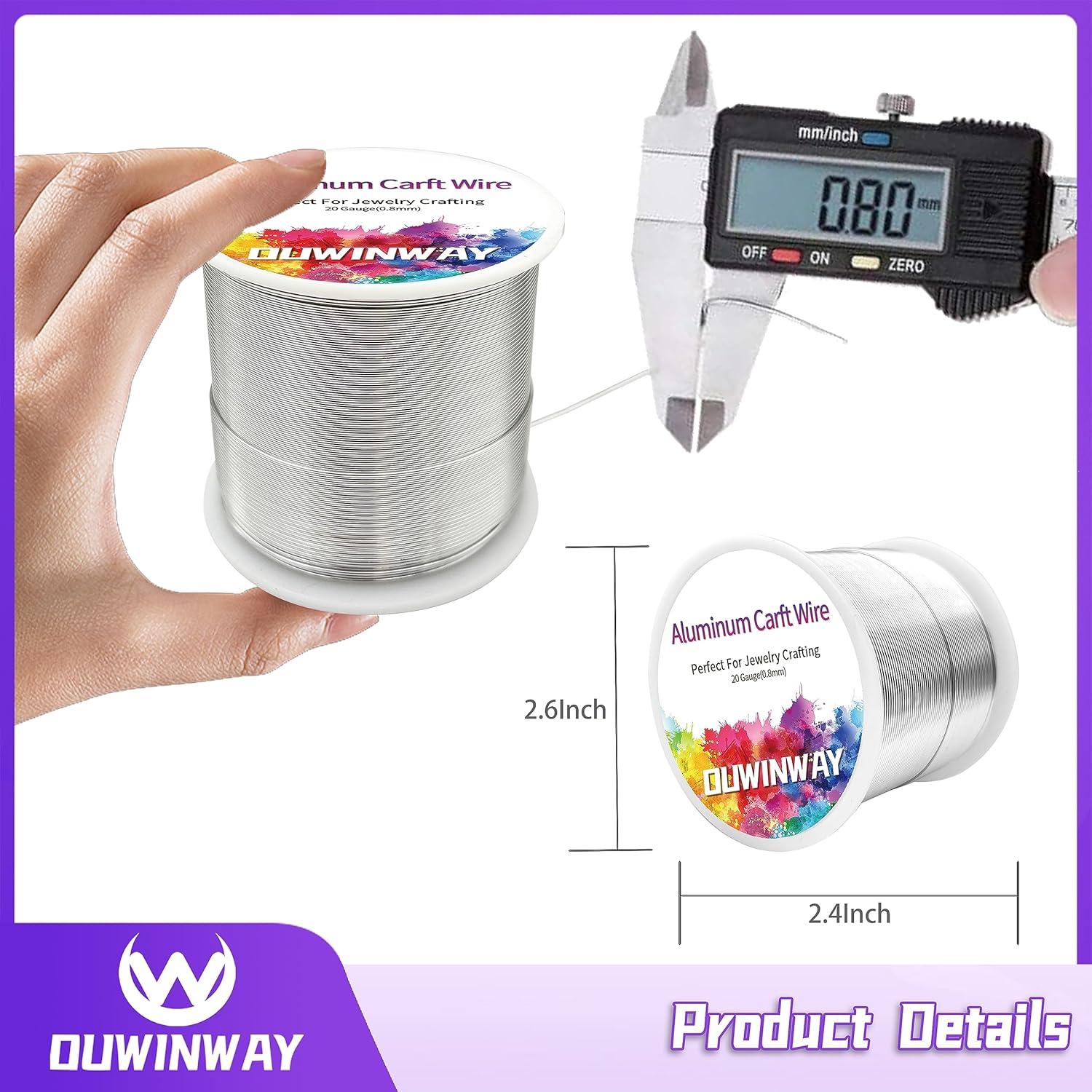 Alambre de Aluminio Plateado 20 Gauge 122 Metros para Manualidades