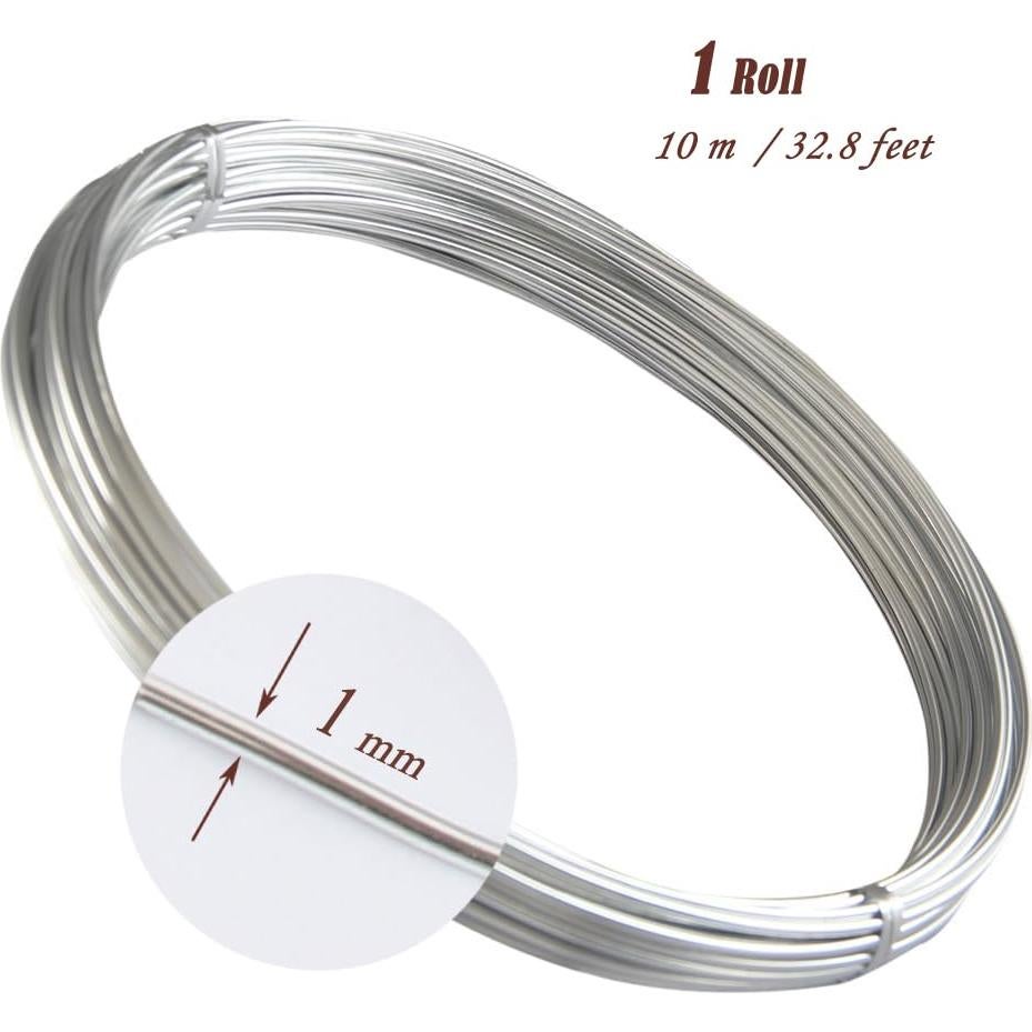 Alambre de Aluminio 1mm 10M para Manualidades DIY YuXiang