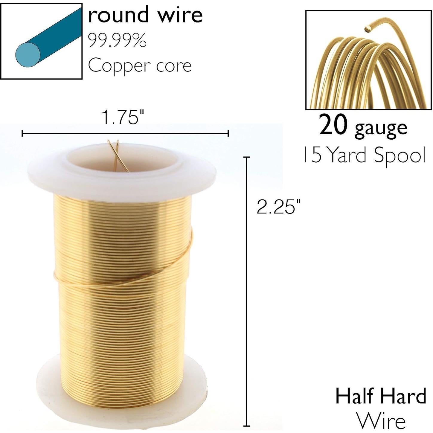 Alambre Lacado 20 Gauge El Beadsmith Oro 13.72 Metros