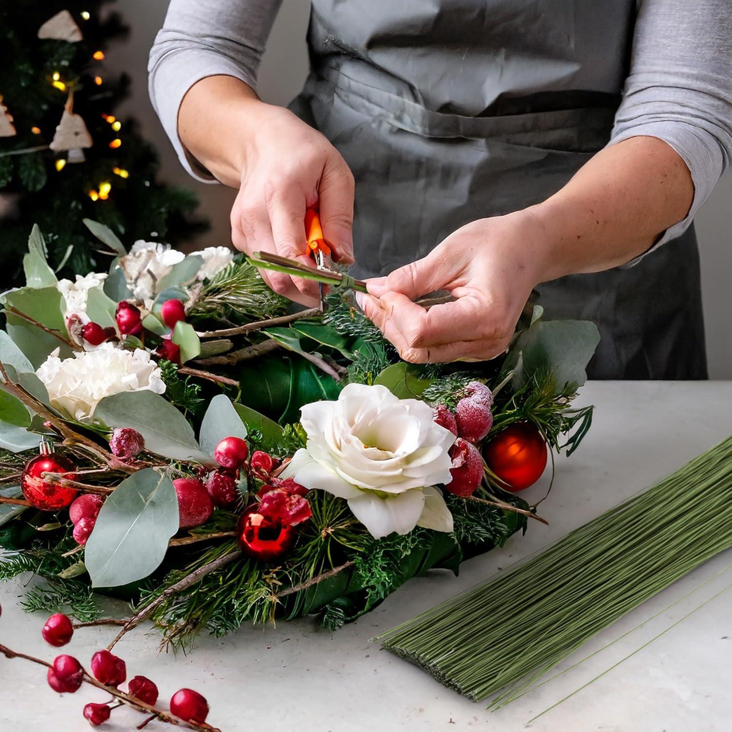 Alambre Floral Verde Juvale 300 Piezas 18 Gauge 40.64 cm