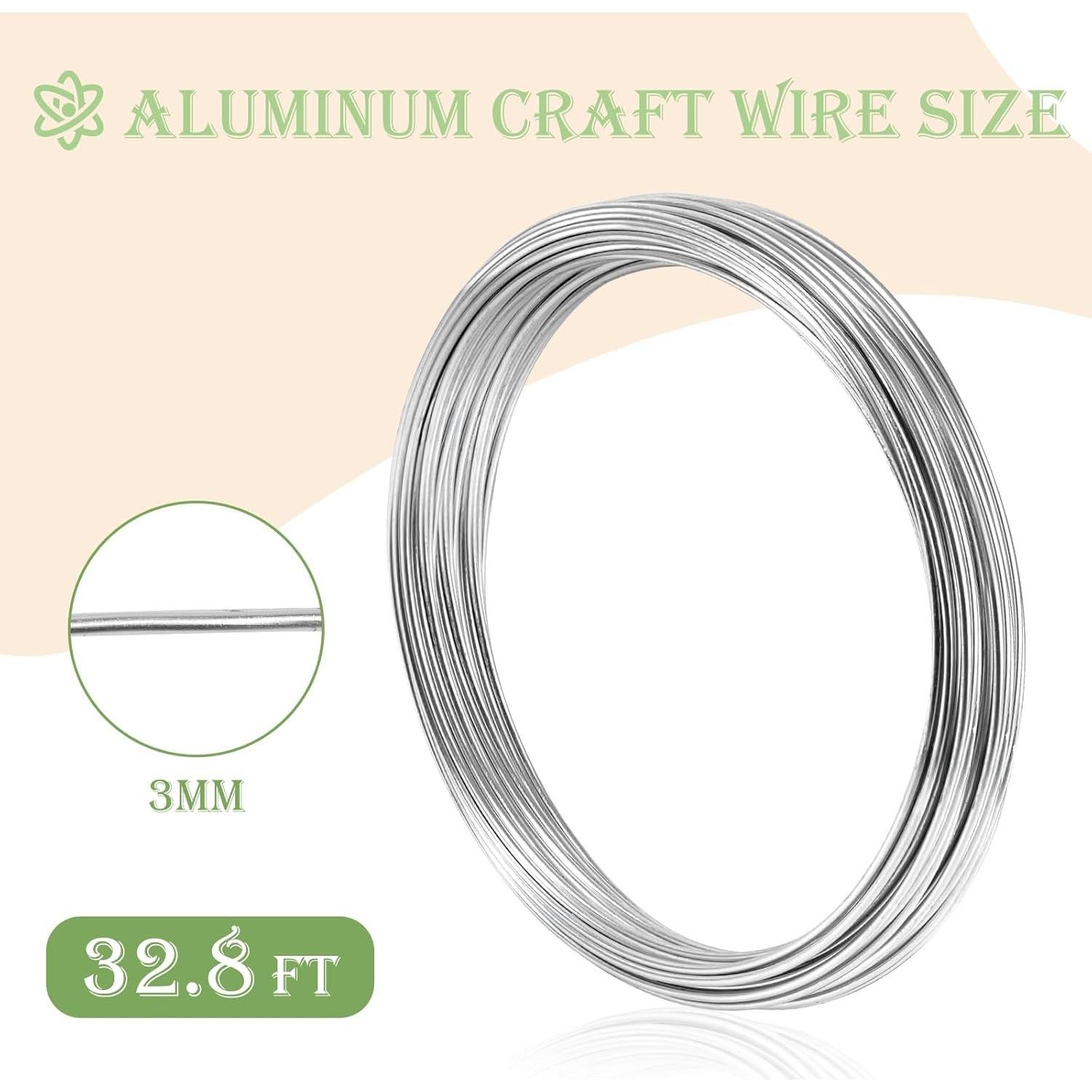 Alambre de Aluminio Flexible 3mm PEASUG 10 Metros para Manualidades