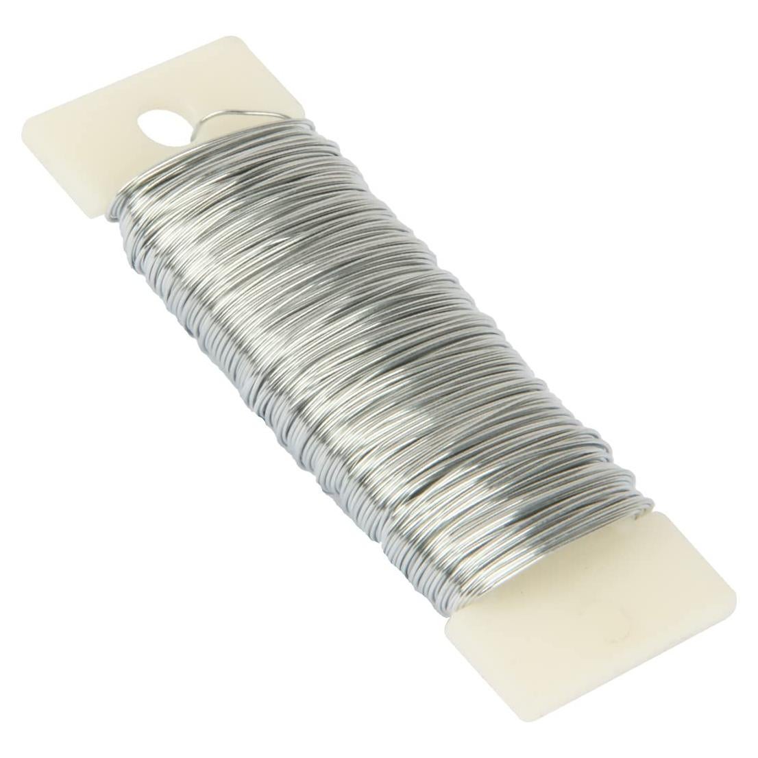 Alambre Floral 22 Calibre Plateado 35 Metros para Manualidades