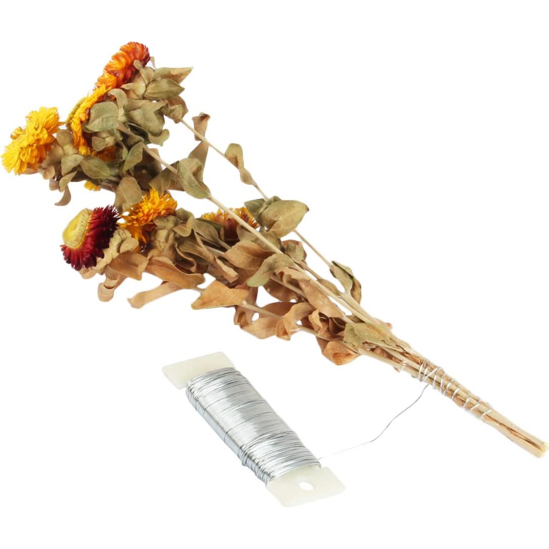 Alambre Floral 22 Calibre Plateado 35 Metros para Manualidades