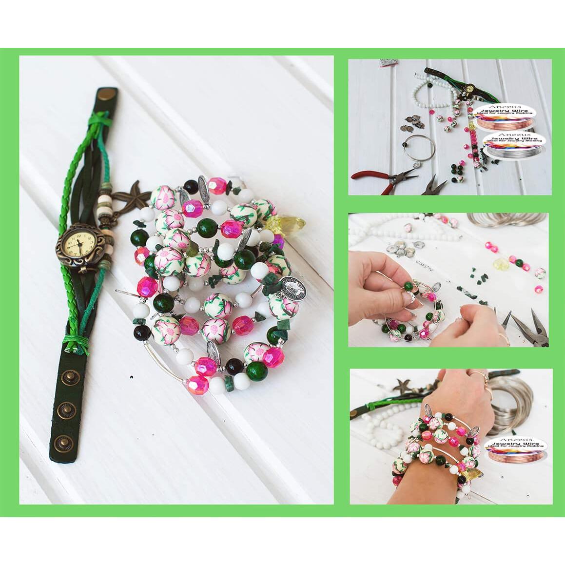 Alambre de Joyería Anezus 12 Rollos 0.4mm Colores Variados