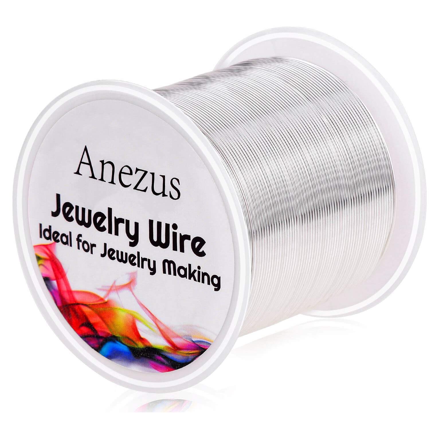 Alambre de Joyería Anezus 22 Calibres Cobre Plateado 45m