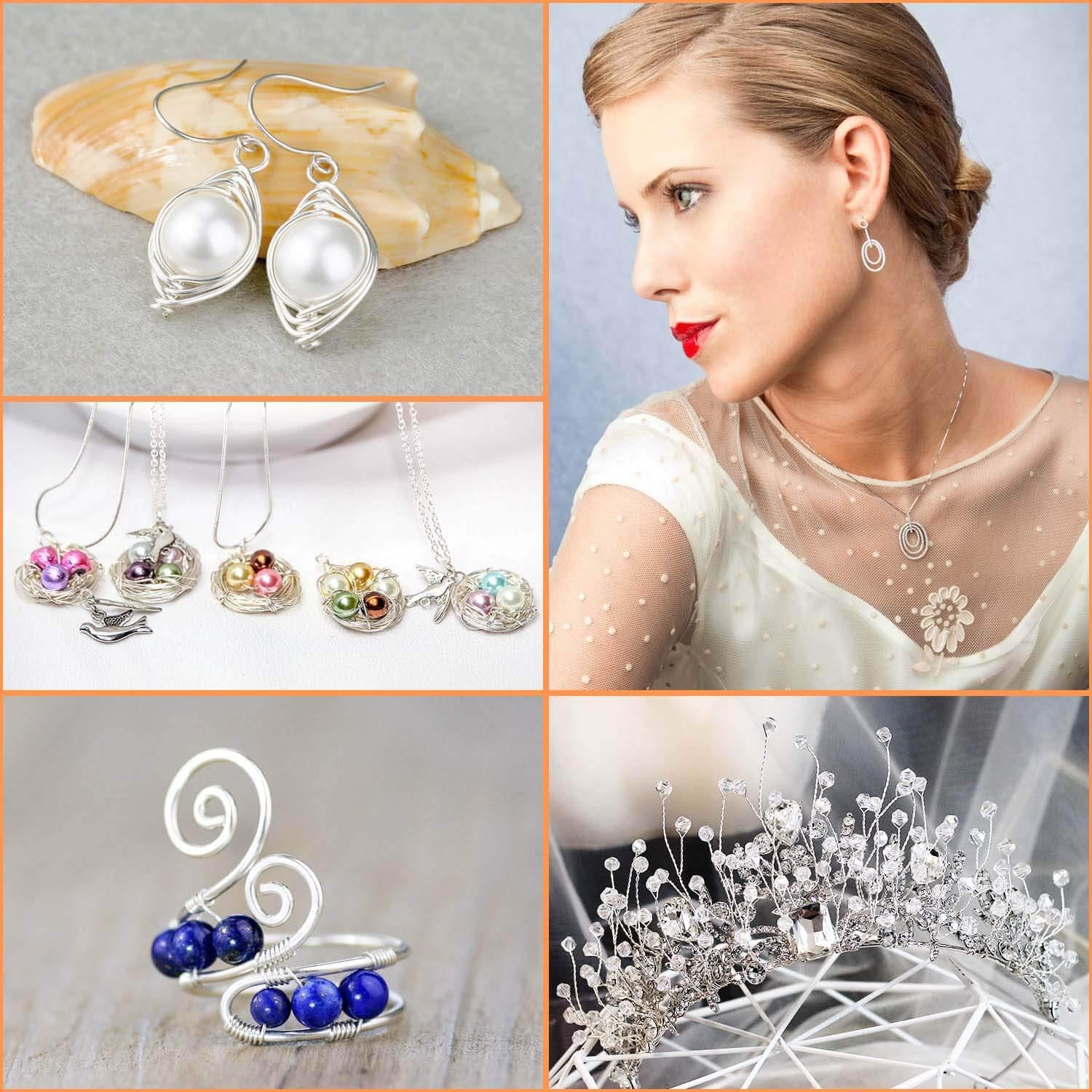 Alambre de Joyería Anezus 22 Calibres Cobre Plateado 45m