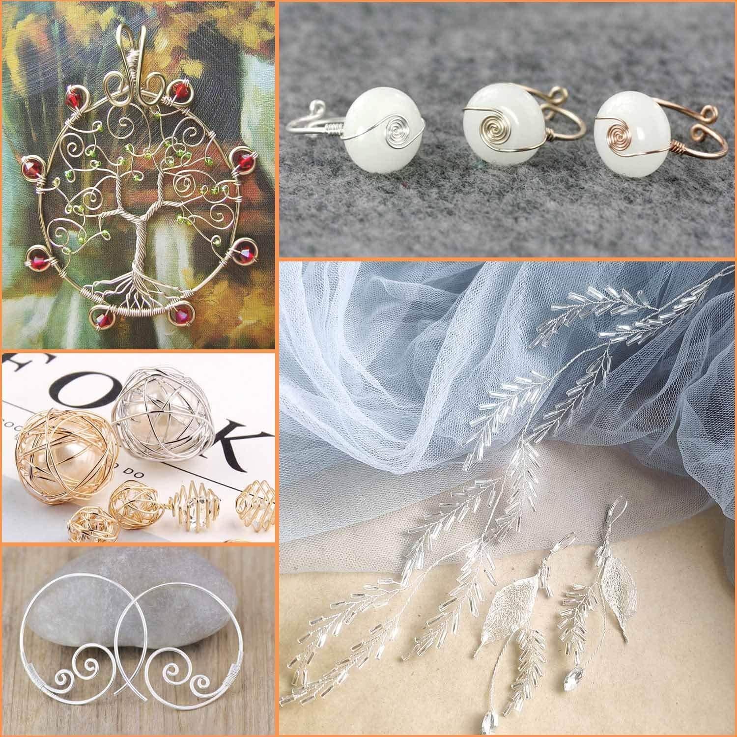 Alambre de Joyería Anezus 22 Calibres Cobre Plateado 45m