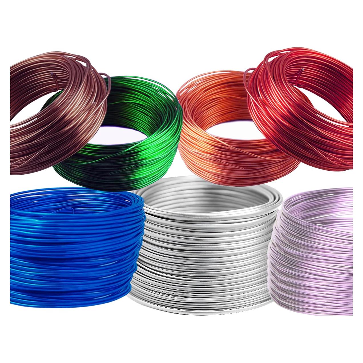 Alambre de Joyería 7 Rollos 20.5m 18 Gauge Aluminio Flexible