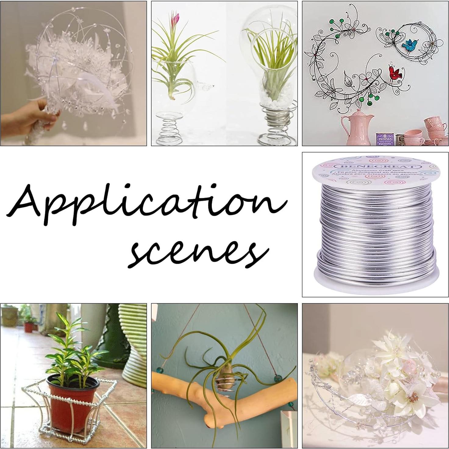 Alambre de Aluminio BENECREAT 12 Gauge 30m Plata Manualidades