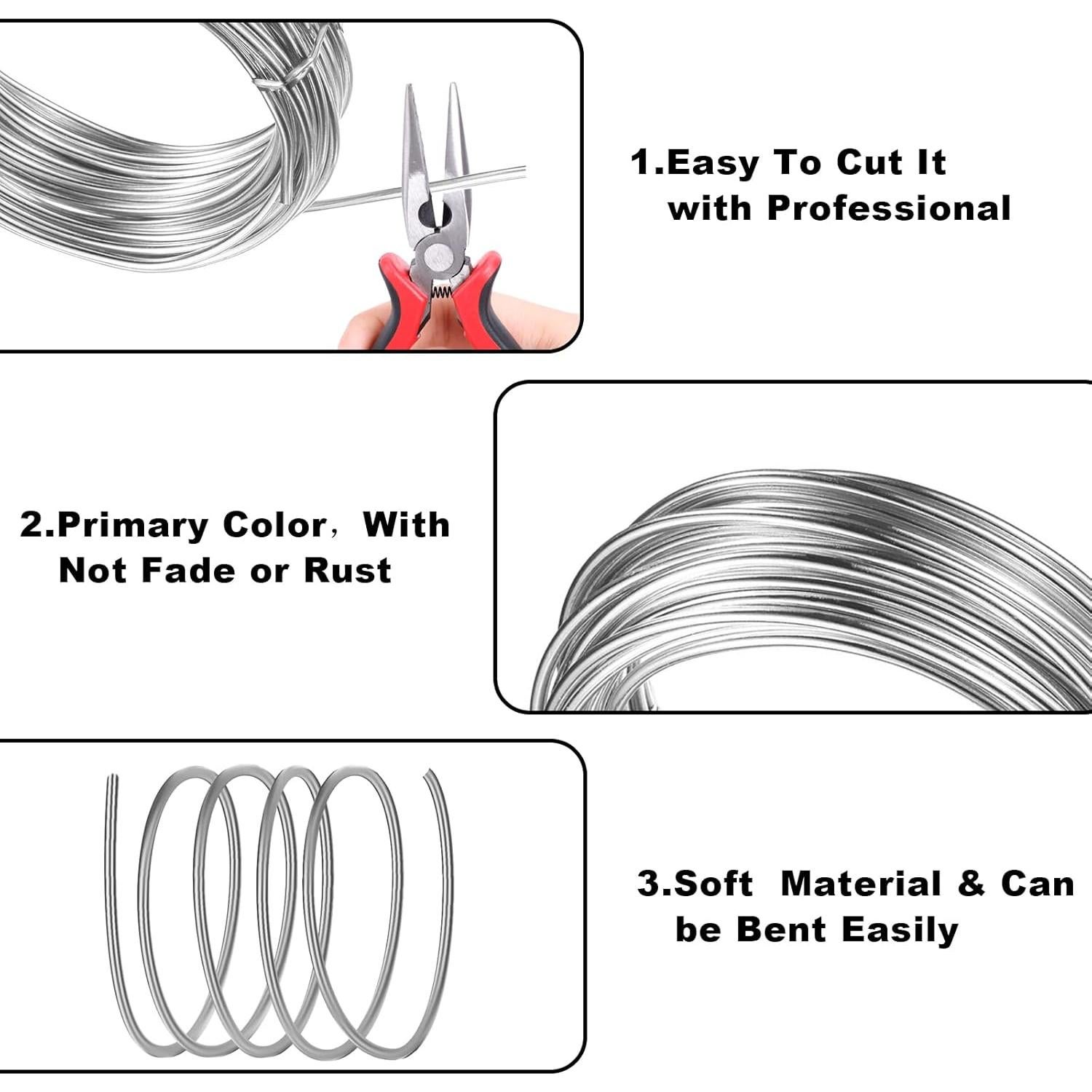 Alambre de Artesanía de Aluminio 3mm YuxingK 15 Metros Plata