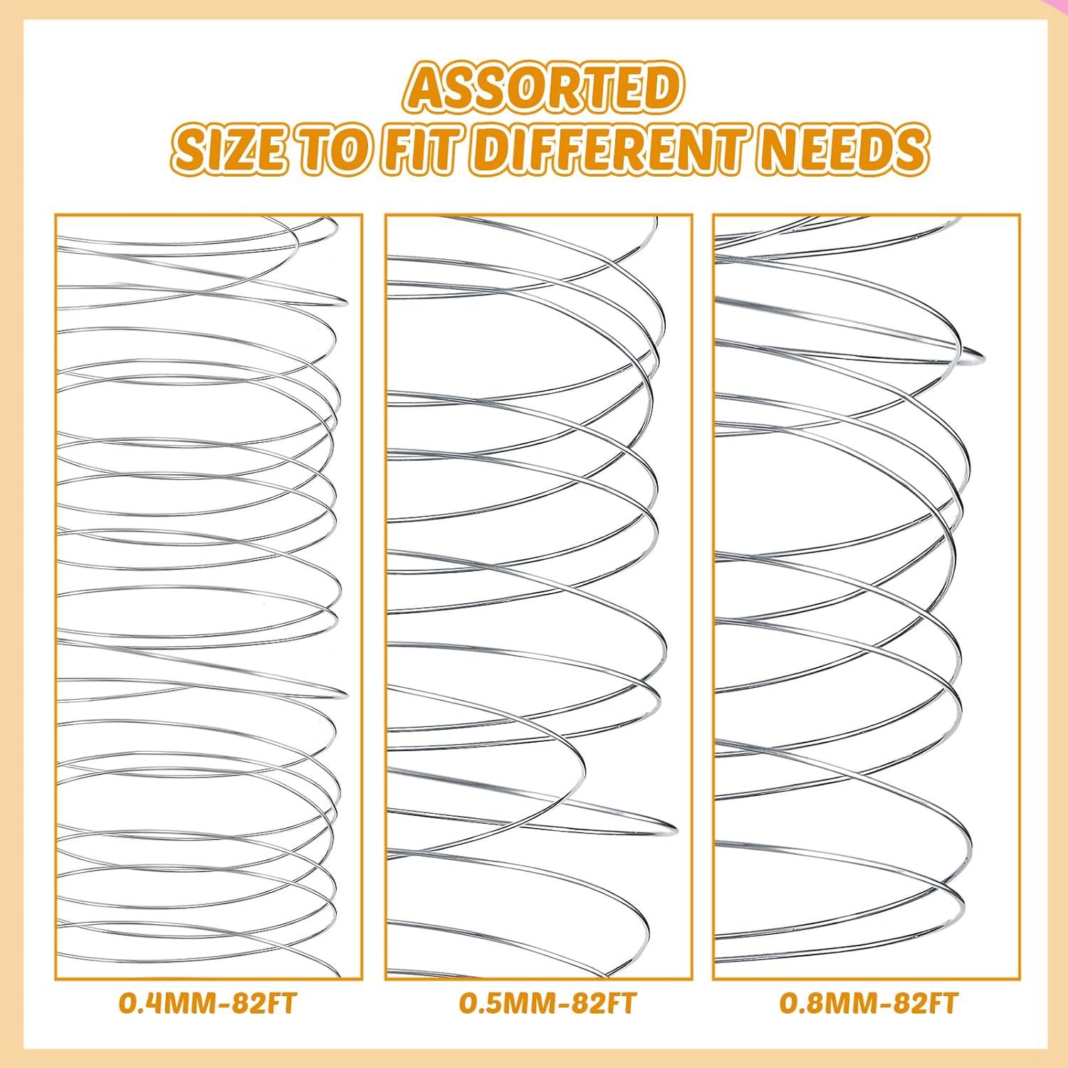 Kit de Alambre de Joyería Funrous 5 Rollos 25m Cobre Plata