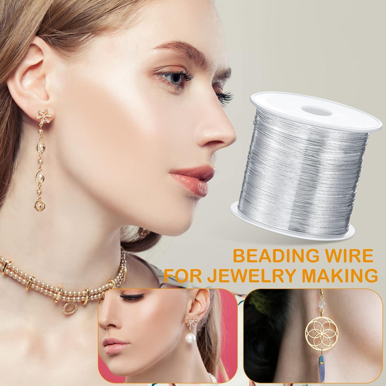 Kit de Alambre de Joyería Funrous 5 Rollos 25m Cobre Plata