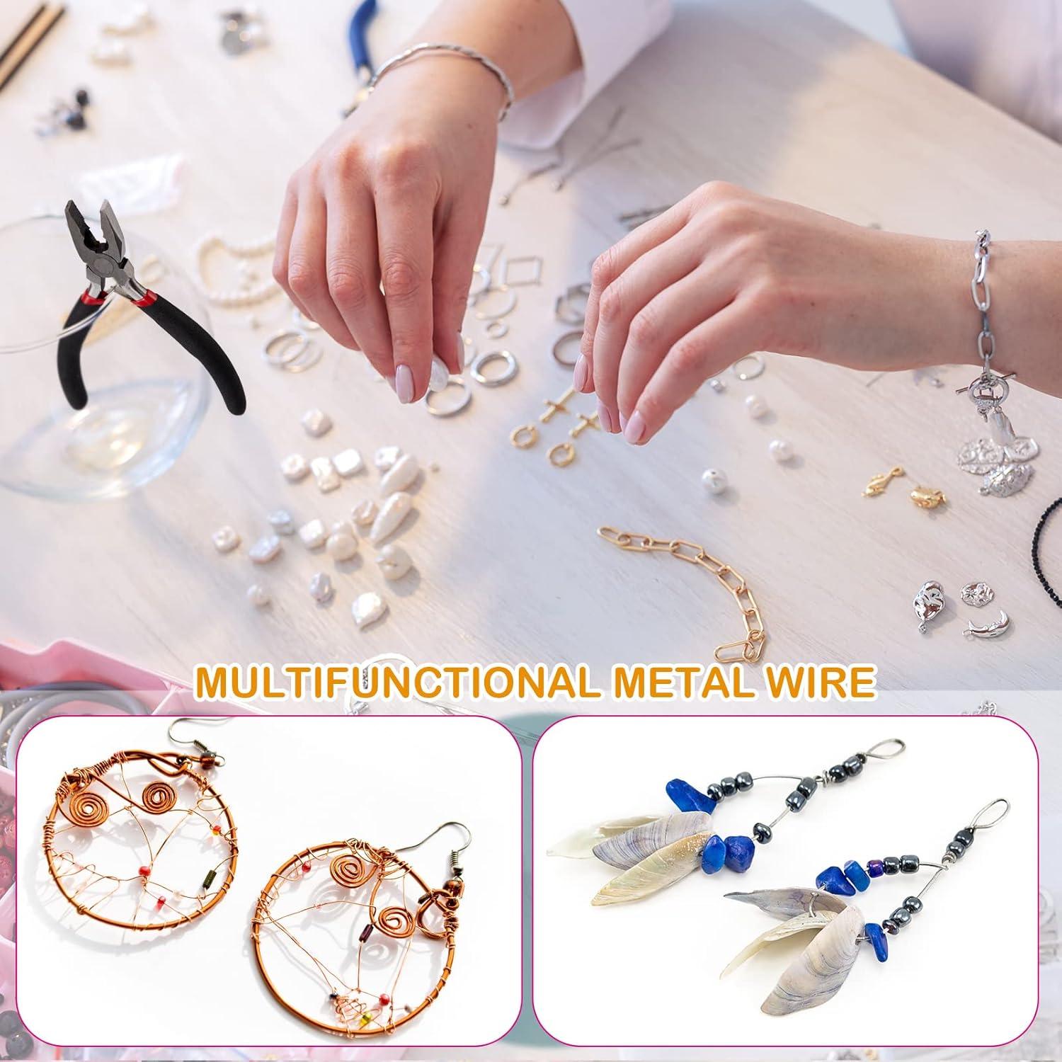 Kit de Alambre de Joyería Funrous 5 Rollos 25m Cobre Plata