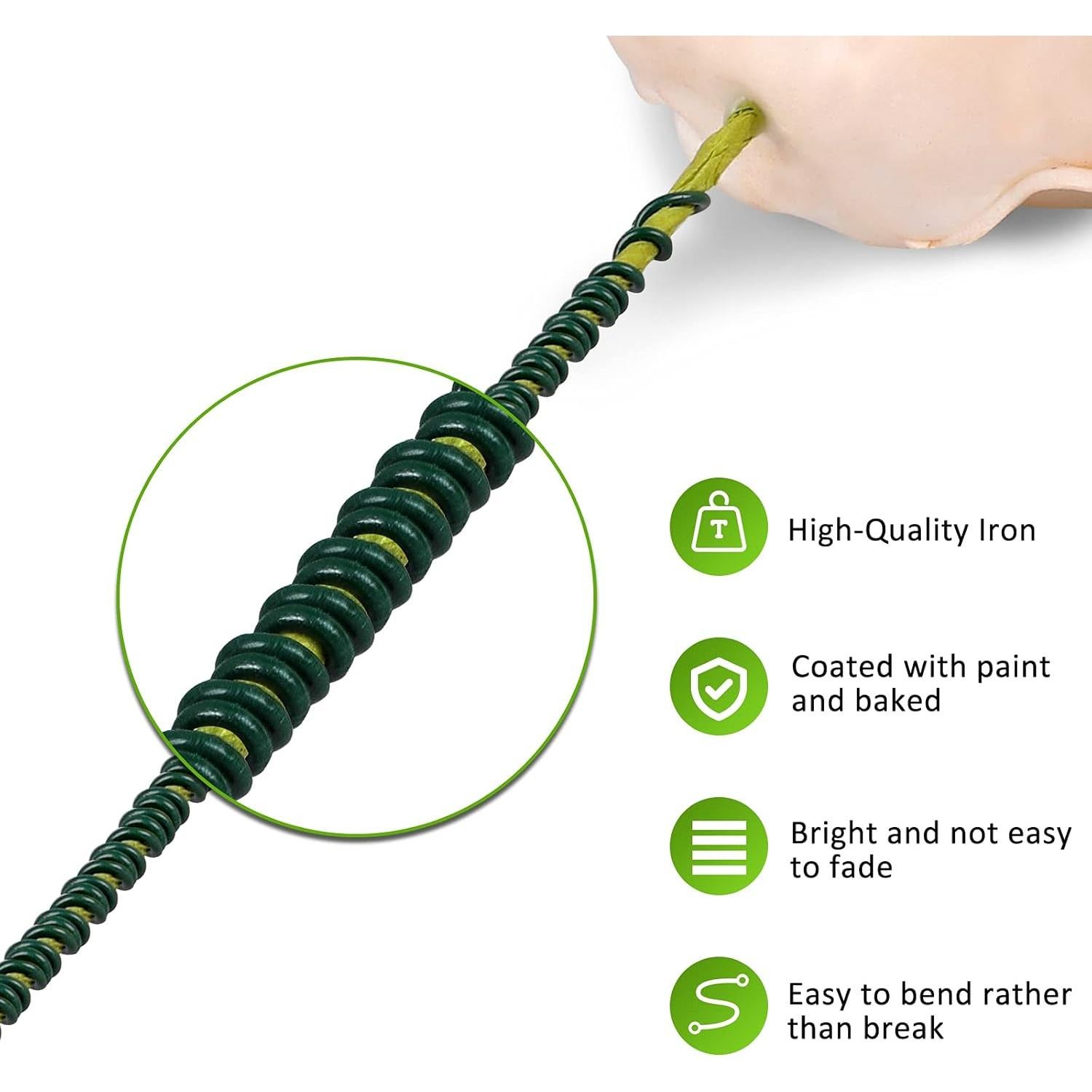 Alambre Floral Verde 22 Calibre 100.58m Phinus para Manualidades