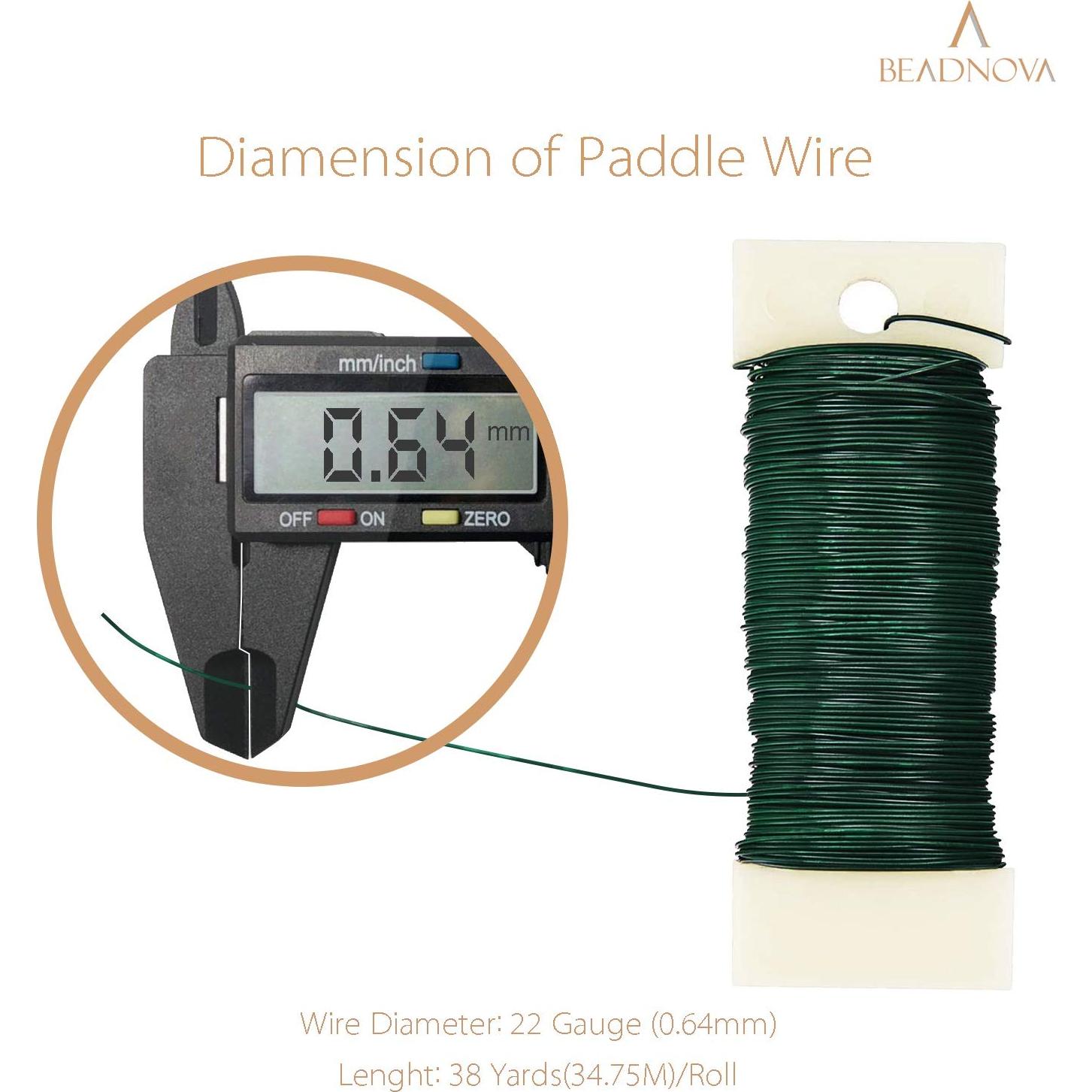 Alambre Floral Verde 22 Calibre BEADNOVA 38 Yardas para Manualidades