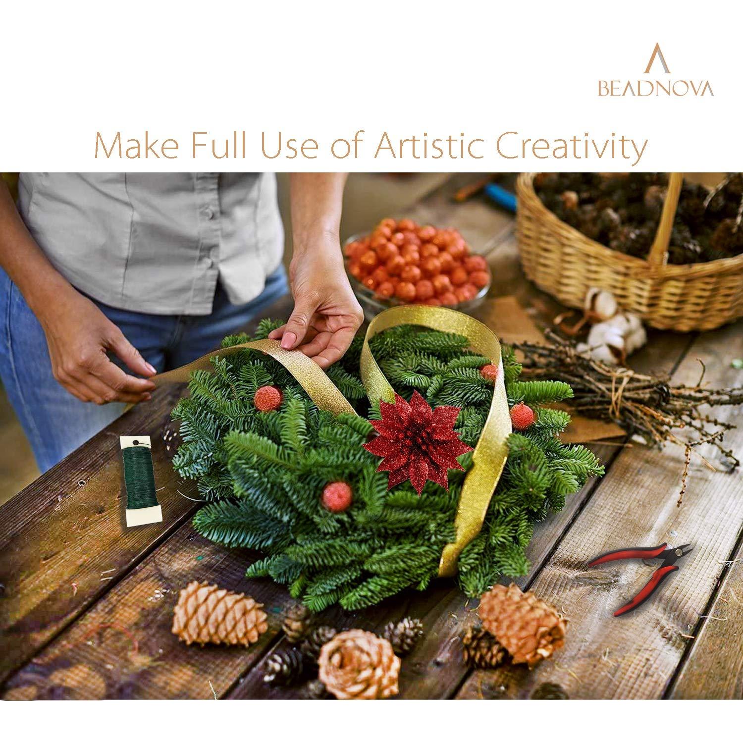 Alambre Floral Verde 22 Calibre BEADNOVA 38 Yardas para Manualidades