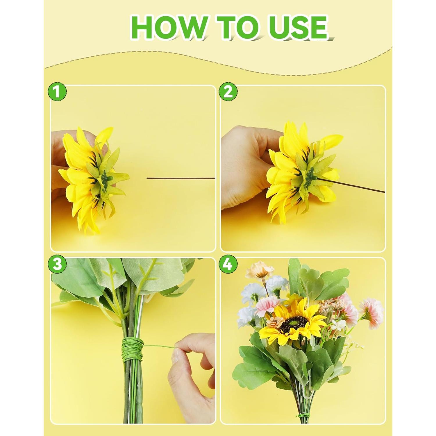 100 Alambres Florales Verdes 26 Gauge FIVEIZERO para Manualidades