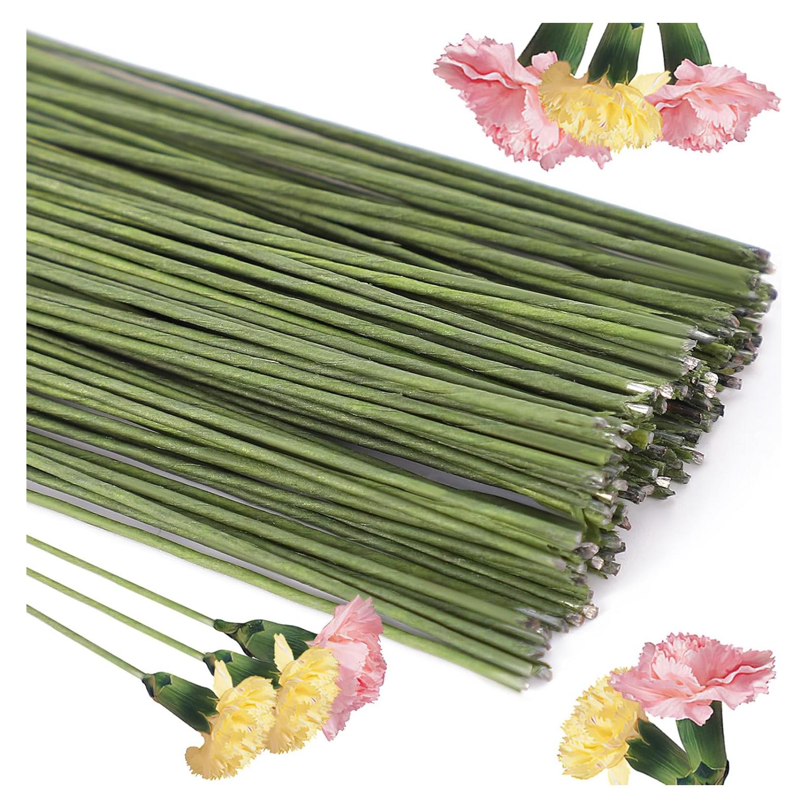 130 Piezas Alambre Floral Verde 1.27 mm 36 cm Prudiut