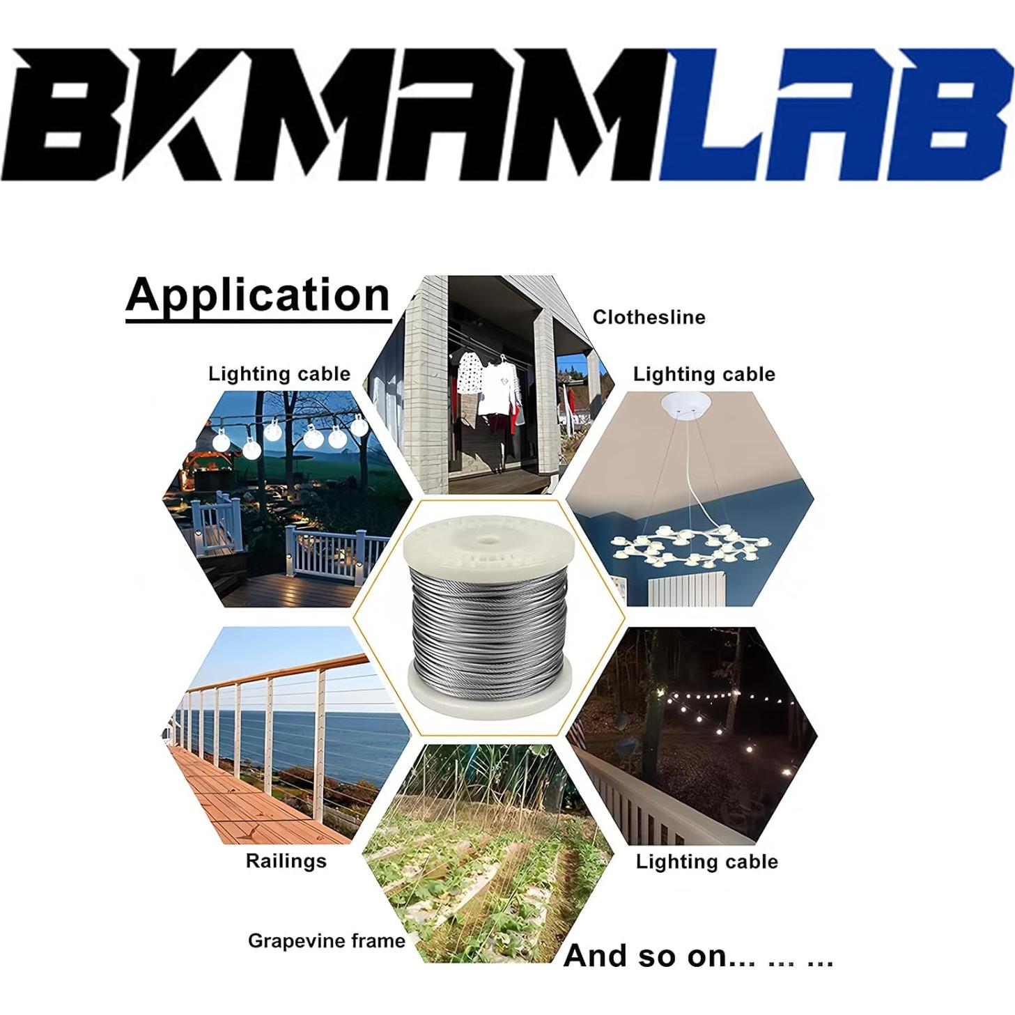 Cable de Alambre de Acero Inoxidable 304 100m 166kg BKMAMLAB