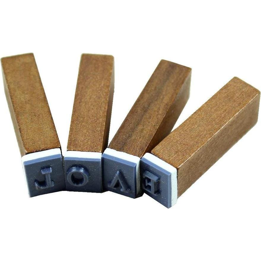 Estone 70pcs Sello de Goma Alfabeto en Caja de Madera