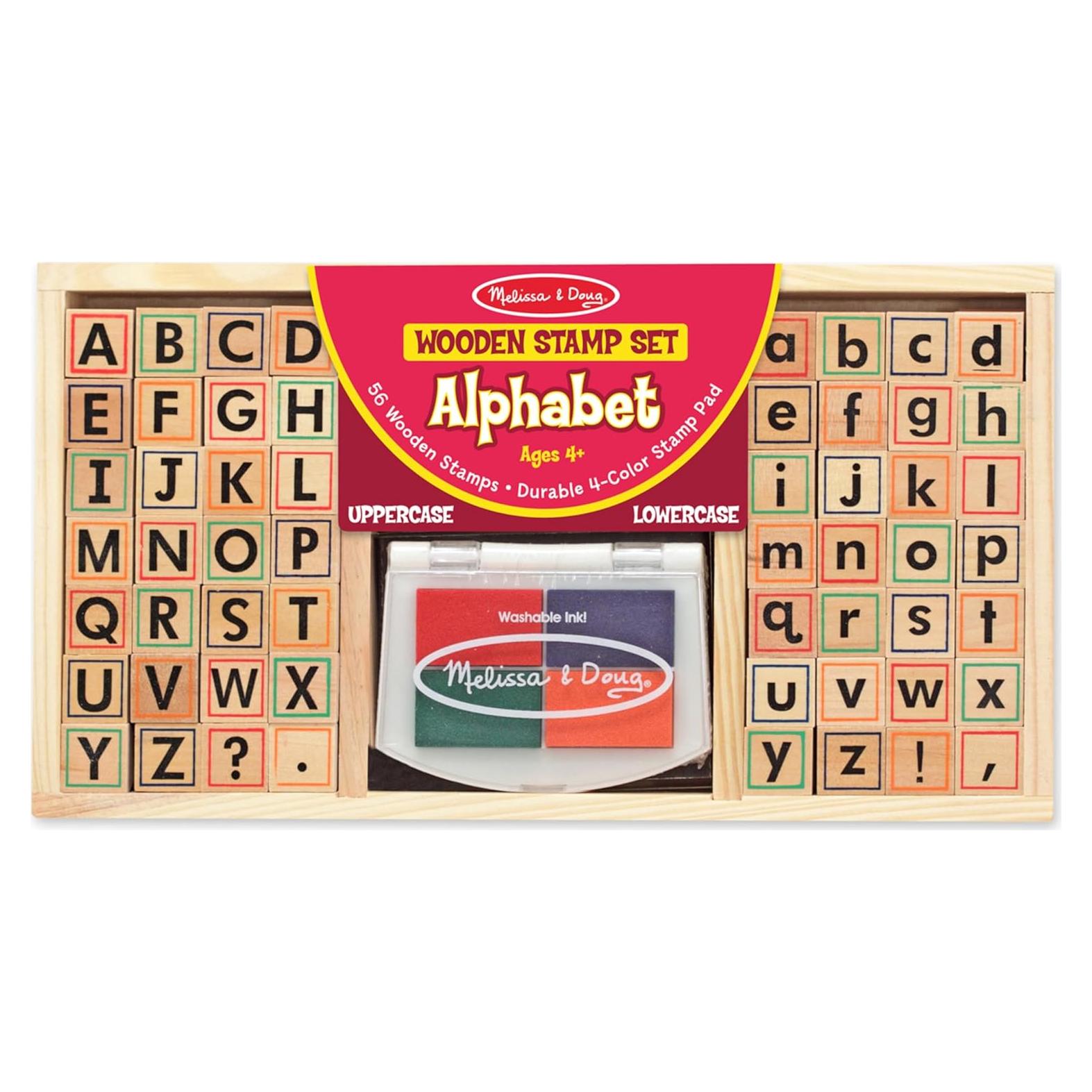 Juego de Sellos de Alfabeto de Madera Melissa & Doug - 56 Piezas