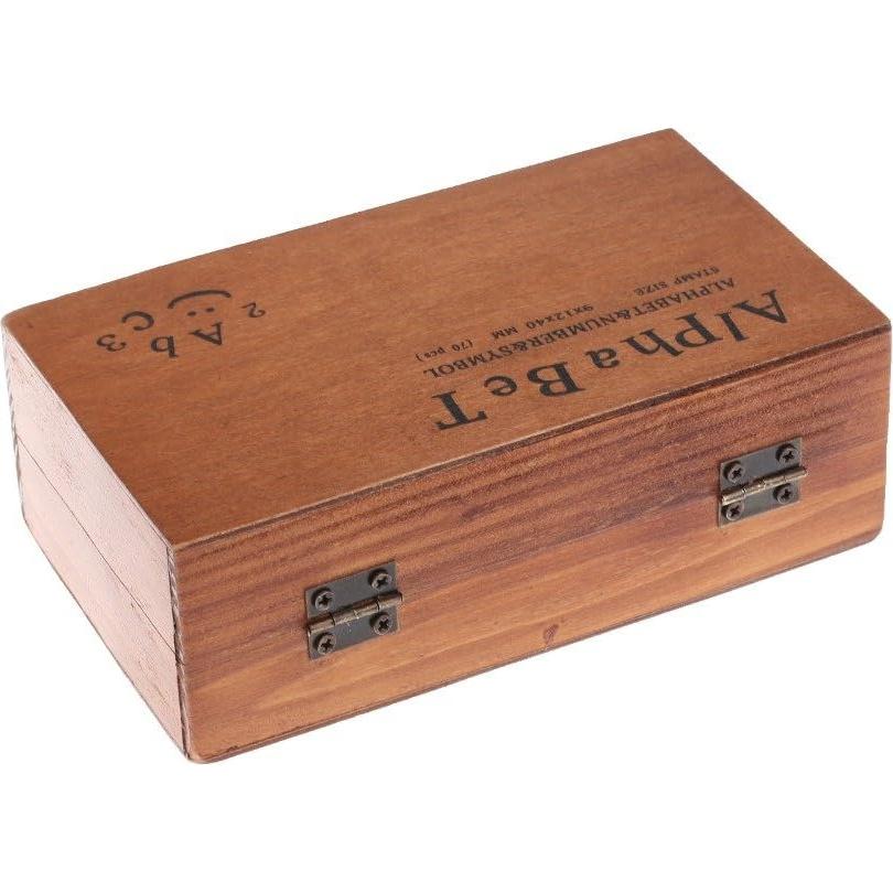 Set de 70 Sellos de Goma de Madera Letras y Números DIY