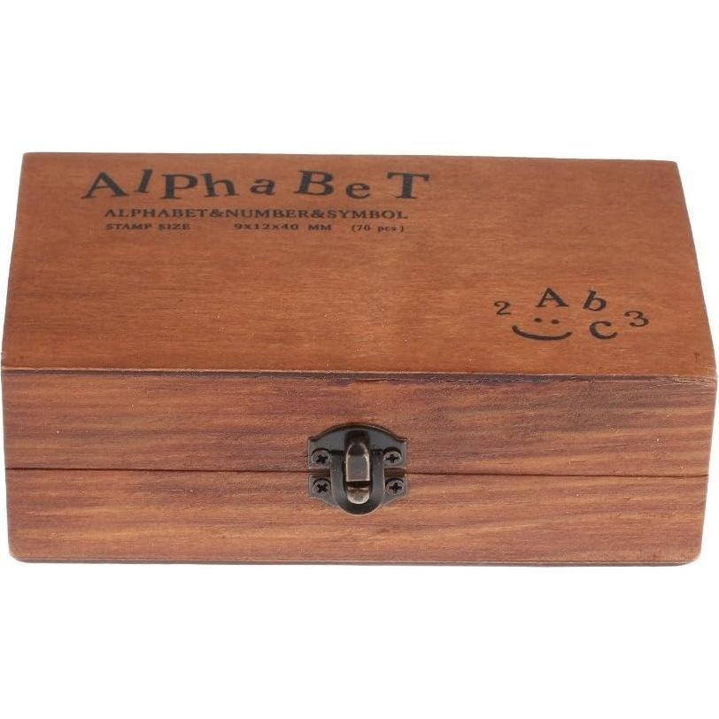 Set de 70 Sellos de Goma de Madera Letras y Números DIY