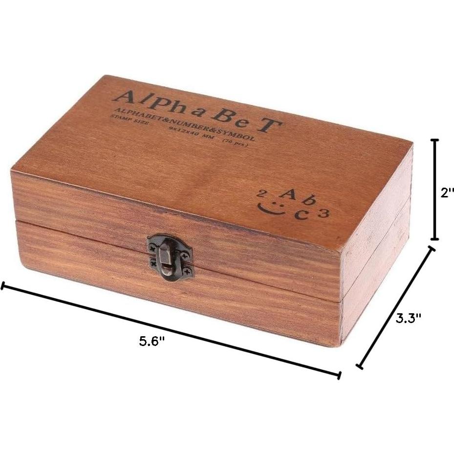 Set de 70 Sellos de Goma de Madera Letras y Números DIY