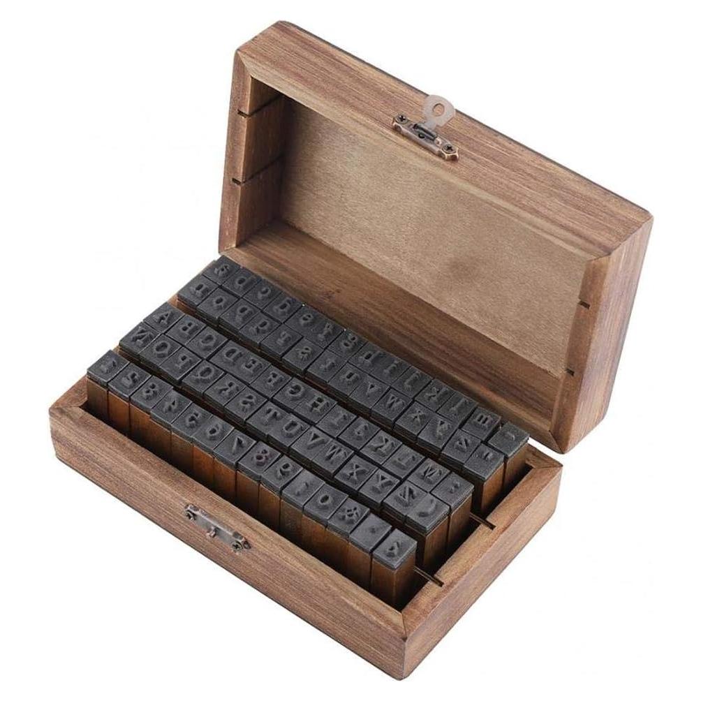 Set de Sellos de Alfabeto 70 PCS LYFJXX de Madera Vintage