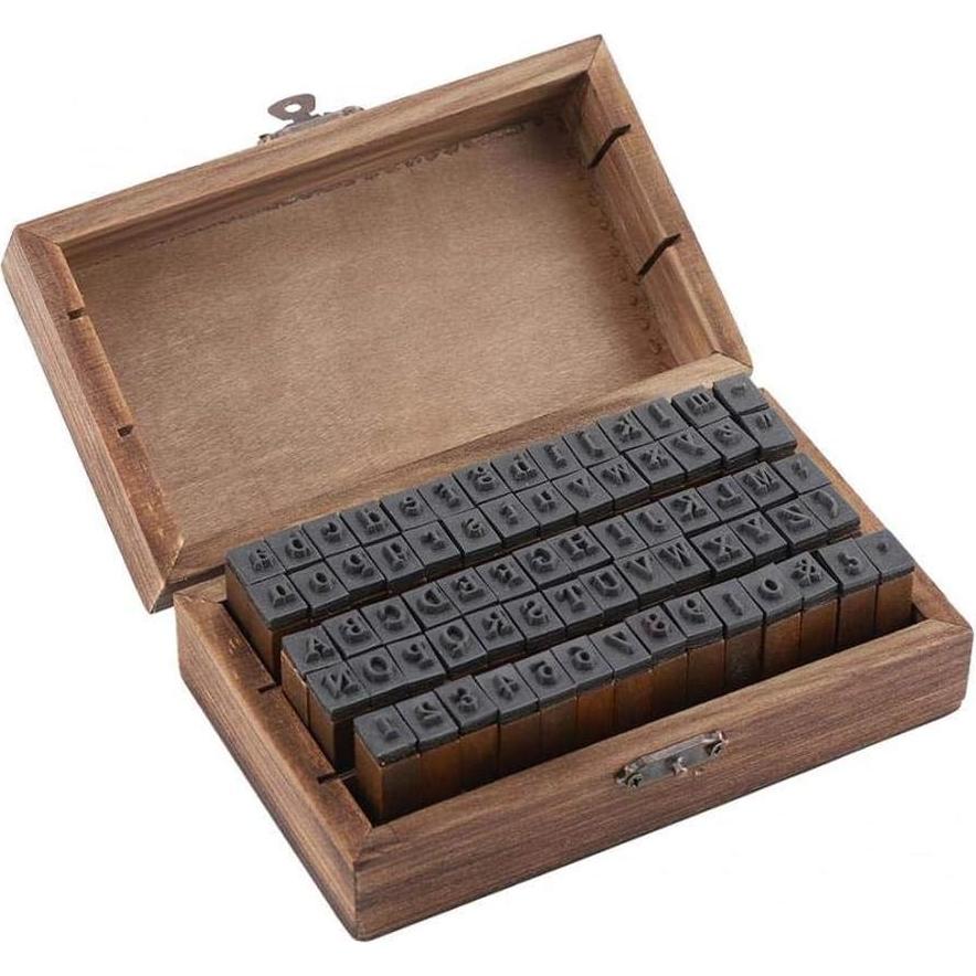 Set de Sellos de Alfabeto 70 PCS LYFJXX de Madera Vintage
