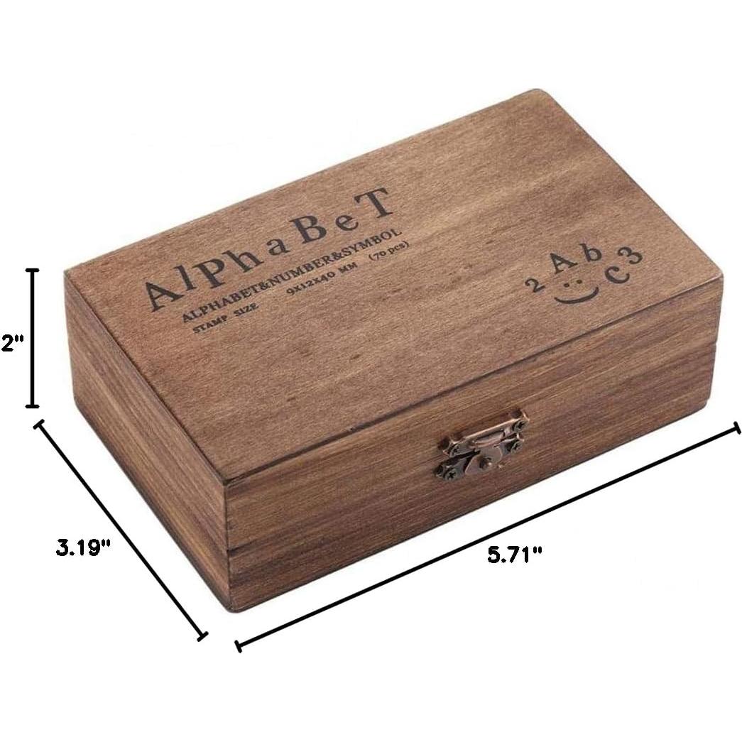 Set de Sellos de Alfabeto 70 PCS LYFJXX de Madera Vintage