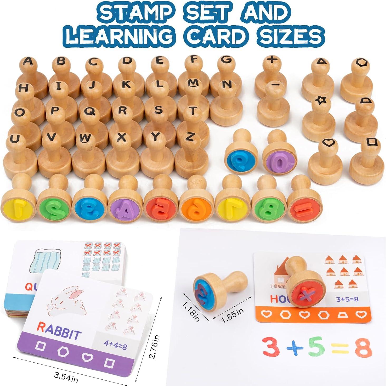 Set de Sellos de Letras y Números KDSFT para Niños 3-8 Años