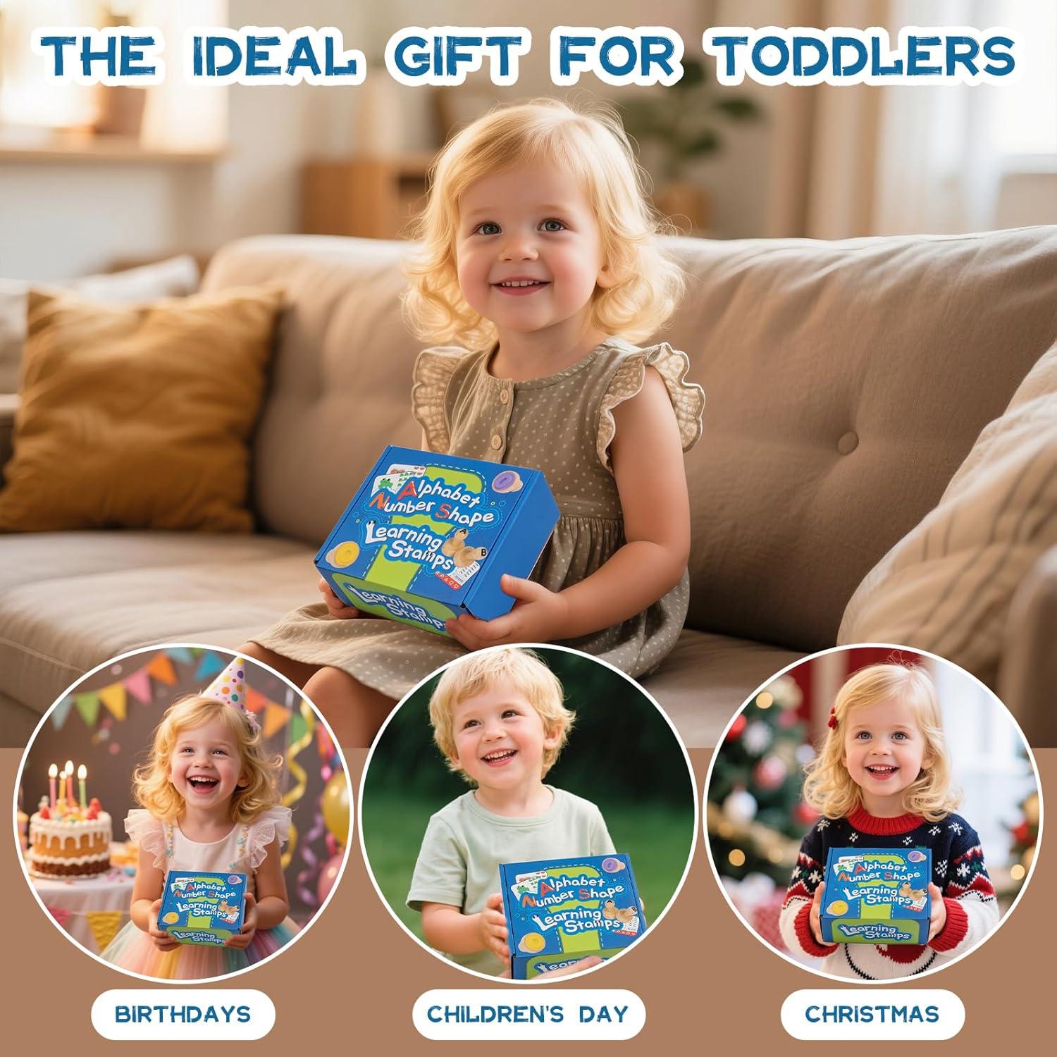 Set de Sellos de Letras y Números KDSFT para Niños 3-8 Años