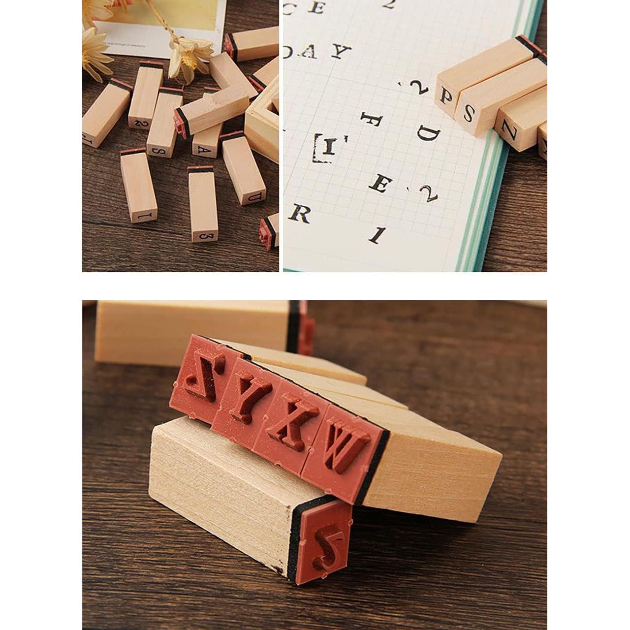 Set de 36 Sellos de Madera Yansanido Alfabeto y Números