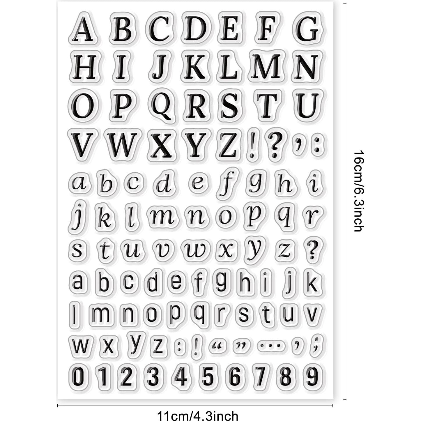 Sellos de Silicona ORIGACH Alfabetos y Números para Scrapbooking