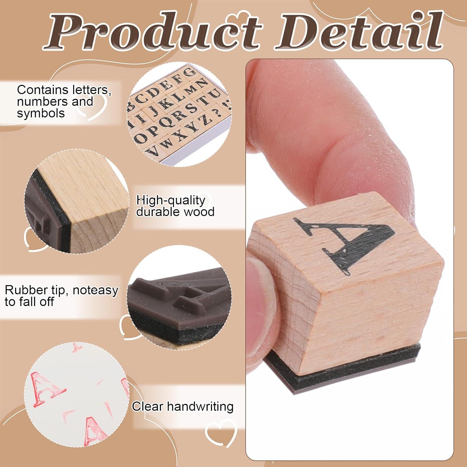 Juego de Sellos de Alfabeto de Madera Simarro, 66 Piezas