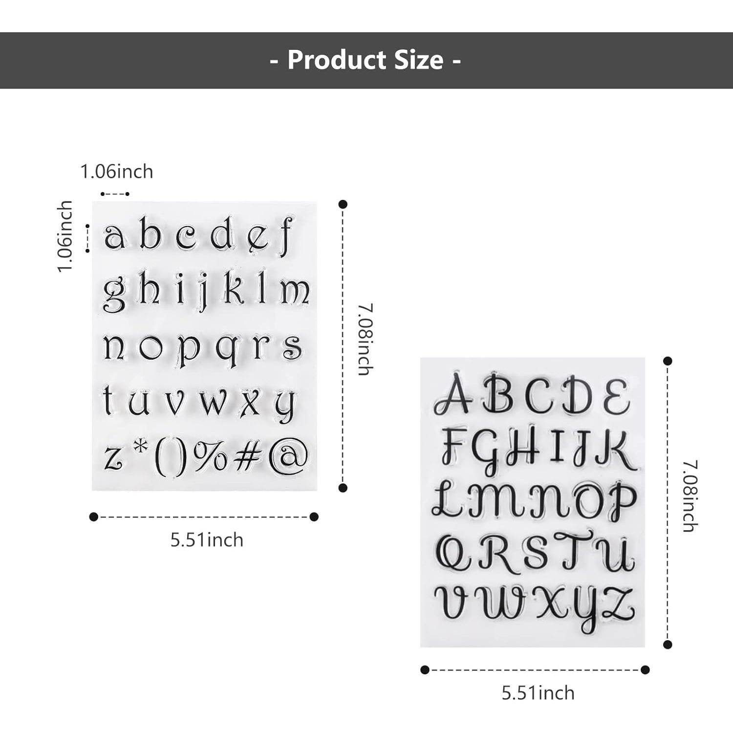 Sellos de Letras Alfabéticas Transparentes BEIFIN - 2 Piezas