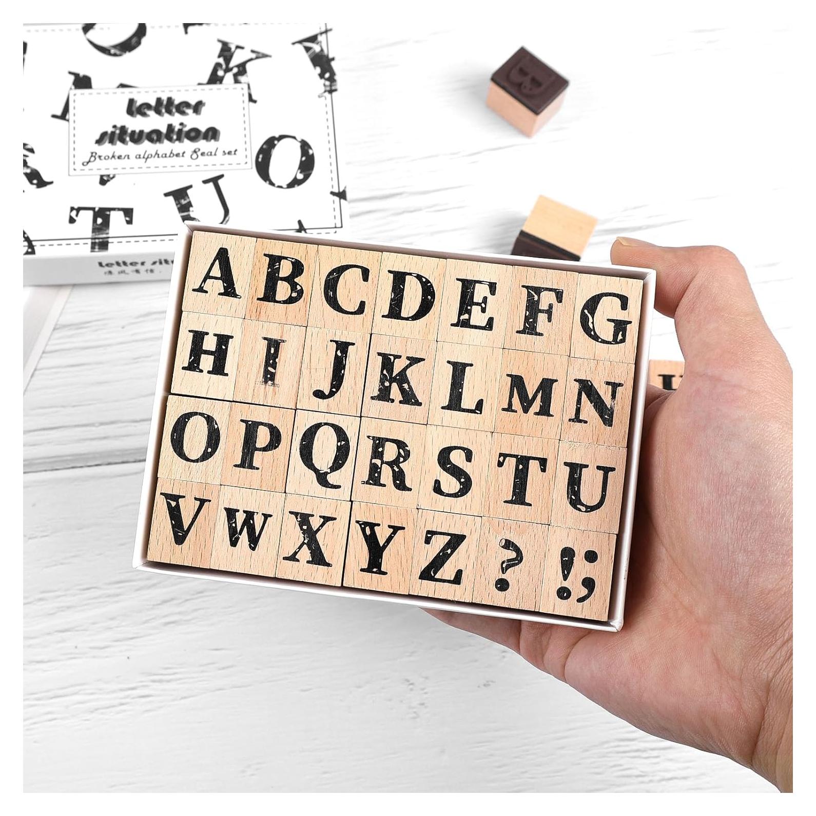 Juego de Sellos de Letras Mayúsculas Dizdkizd - 28 Piezas