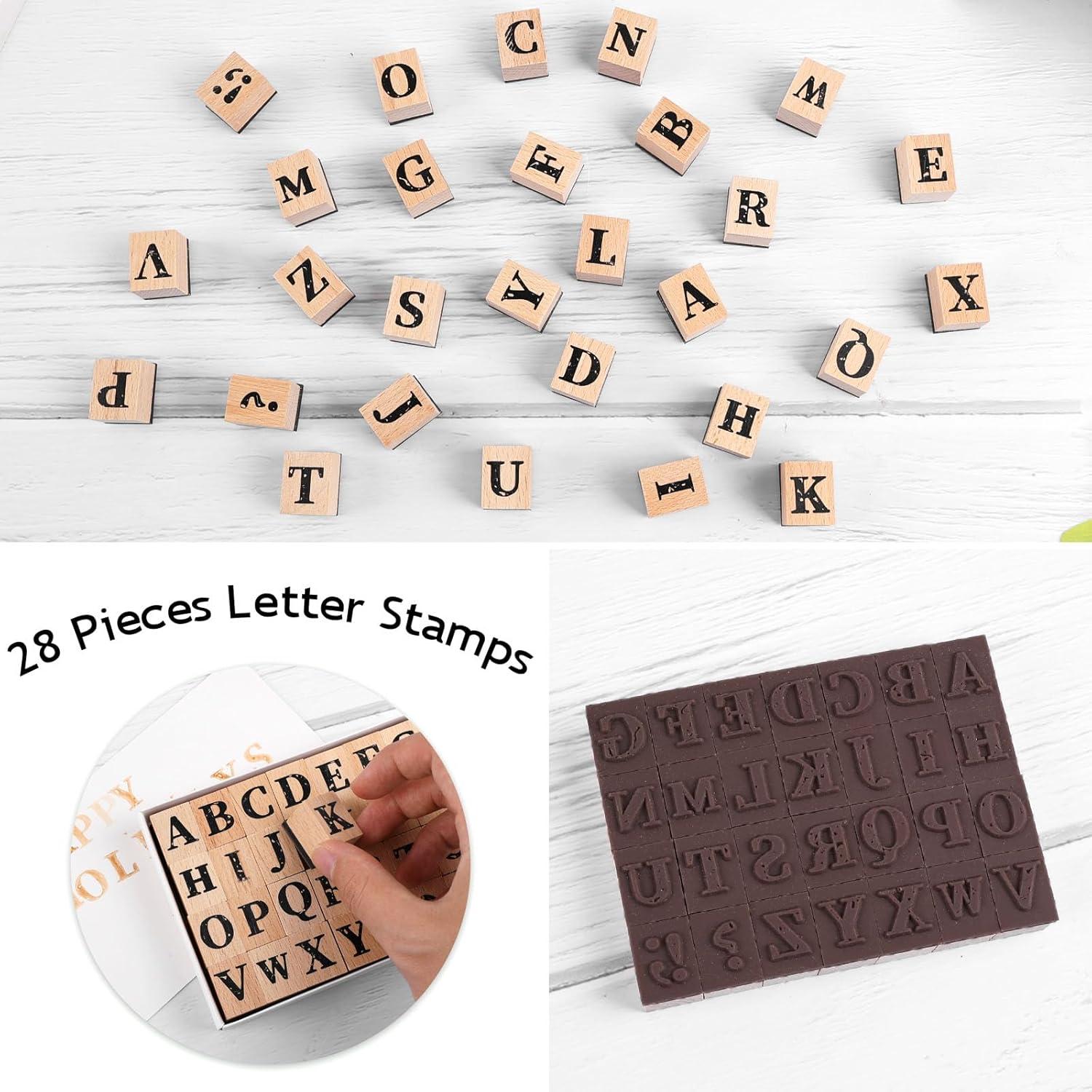 Juego de Sellos de Letras Mayúsculas Dizdkizd - 28 Piezas