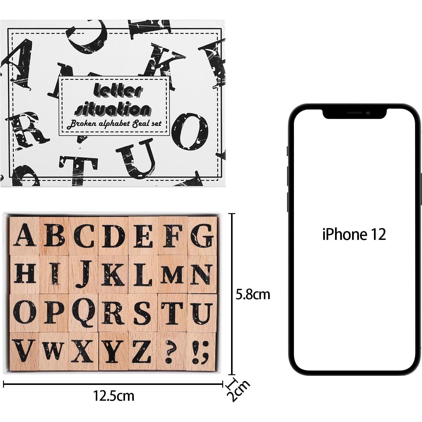 Juego de Sellos de Letras Mayúsculas Dizdkizd - 28 Piezas