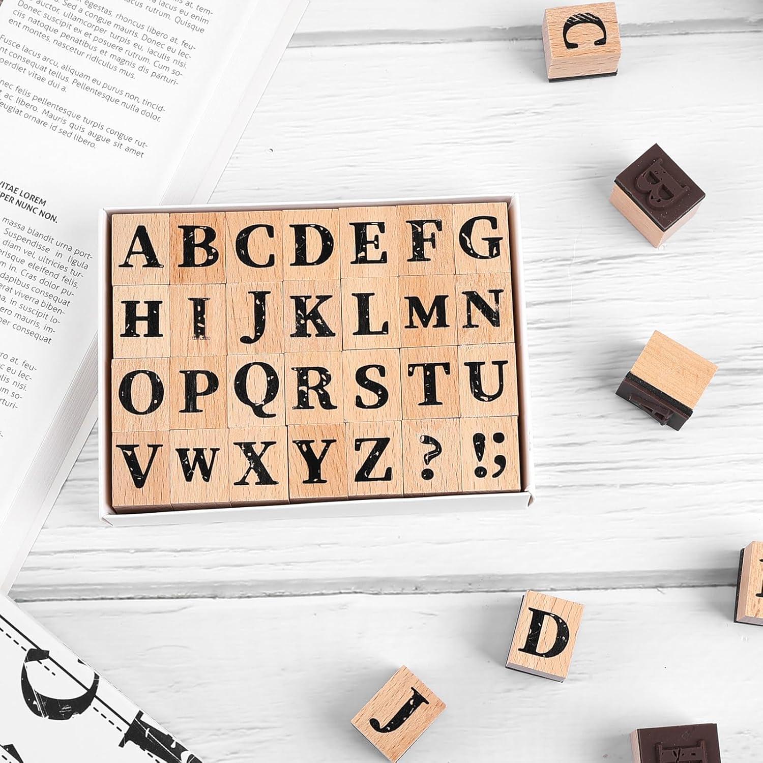 Juego de Sellos de Letras Mayúsculas Dizdkizd - 28 Piezas