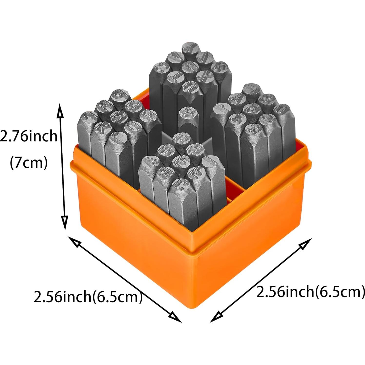 Juego de Sellos de Números y Letras 37 Piezas Acero CR-V