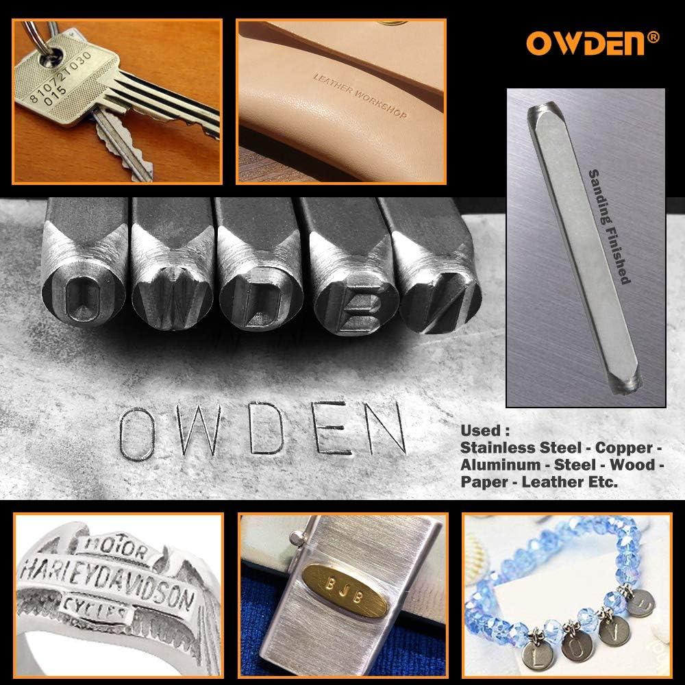 Conjunto de Estampado de Metal OWDEN 36 Piezas 3mm Letras y Números