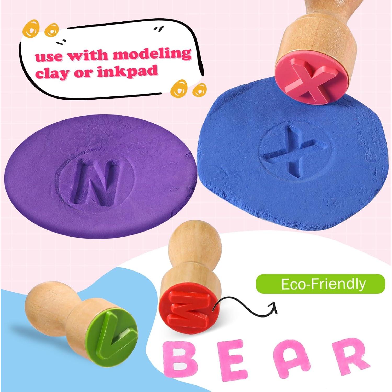 Sello Educativo de Madera MeCids - Alfabeto y Números 39 Piezas