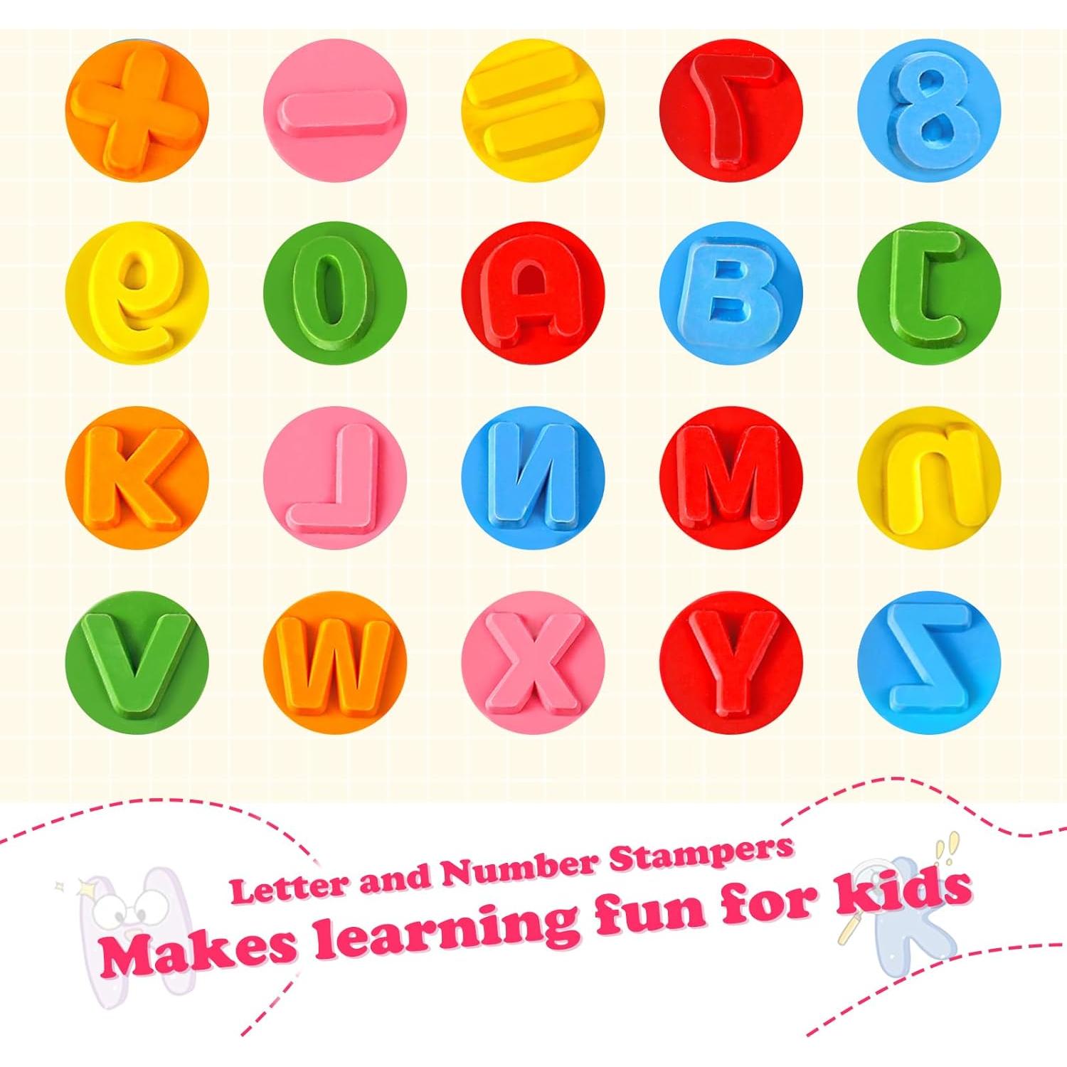 Sello Educativo de Madera MeCids - Alfabeto y Números 39 Piezas